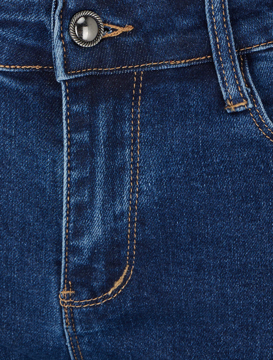 Hoge taille push-up skinny jeans - Ongerept blauw - Image 3