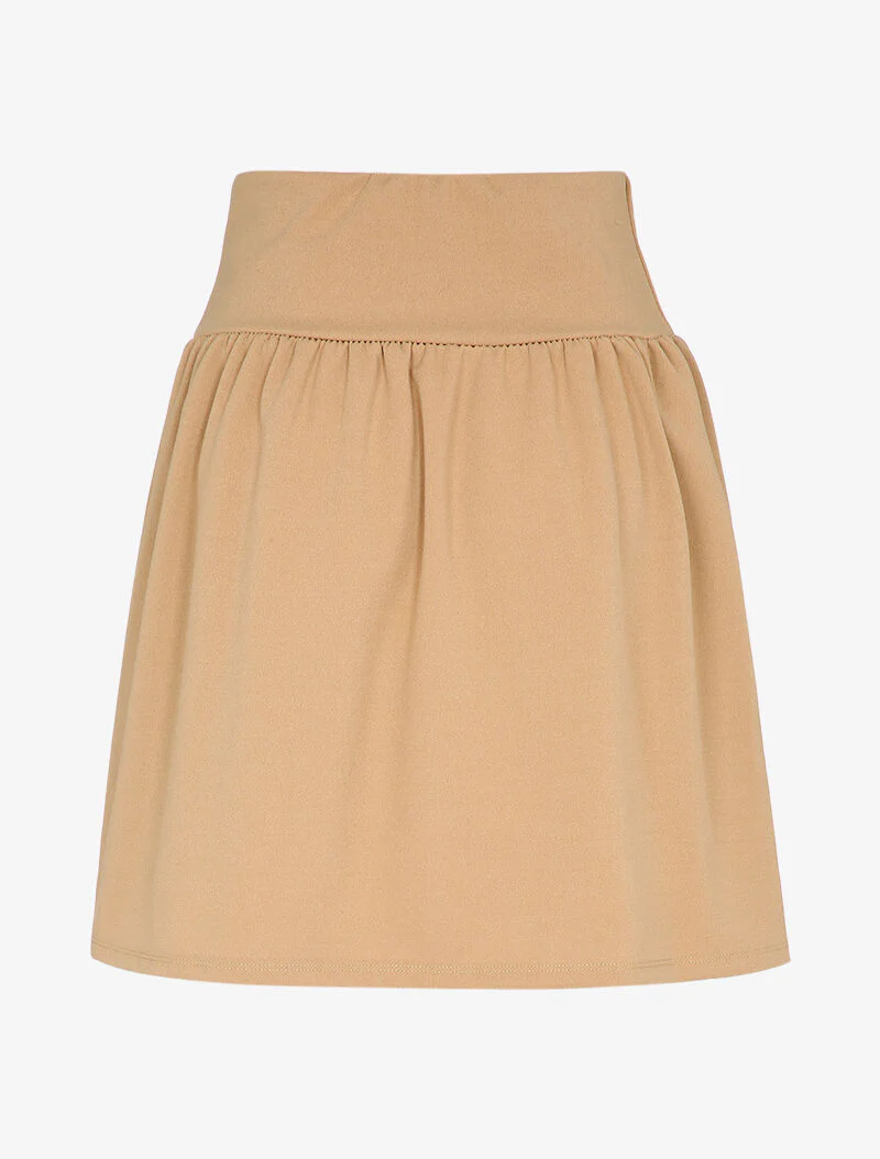 Hoge taille skaterrok - Beige - Image 2