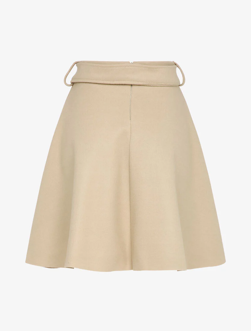 Hoge taille effen skaterrok - Beige - Image 2