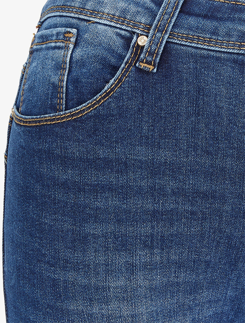Jean met hoge taille skinny fit licht gewassen - Blauw denim - Image 3