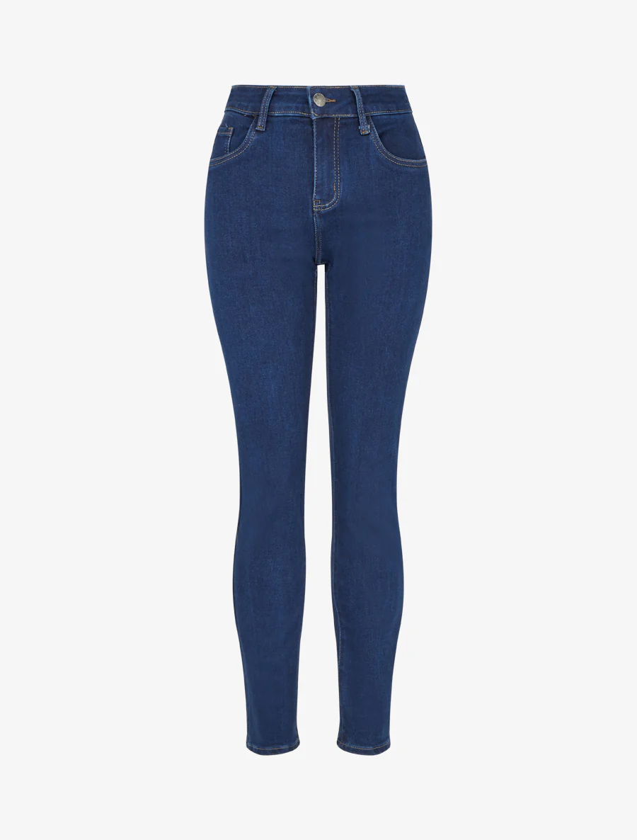 Hoge taille skinny jeans - Blauw