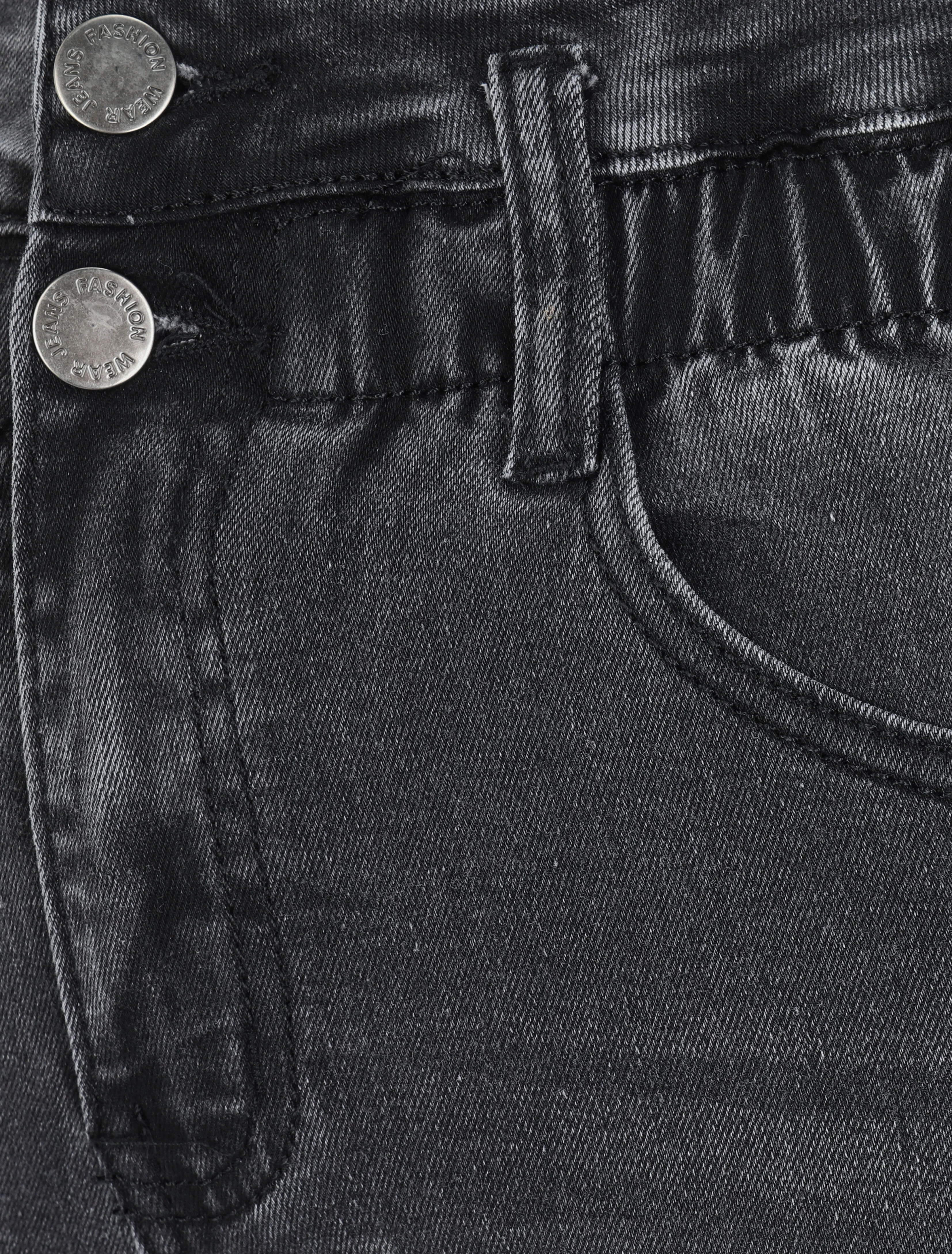 Skinny jeans met hoge elastische taille - Donkergrijs - Image 3