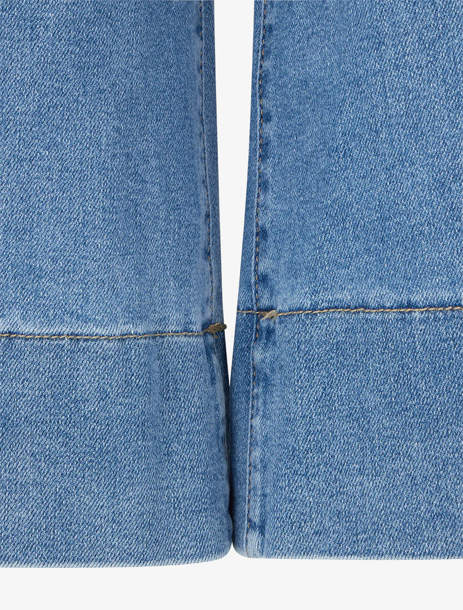 Hoge taille wijde bermuda - Blauw - Image 3