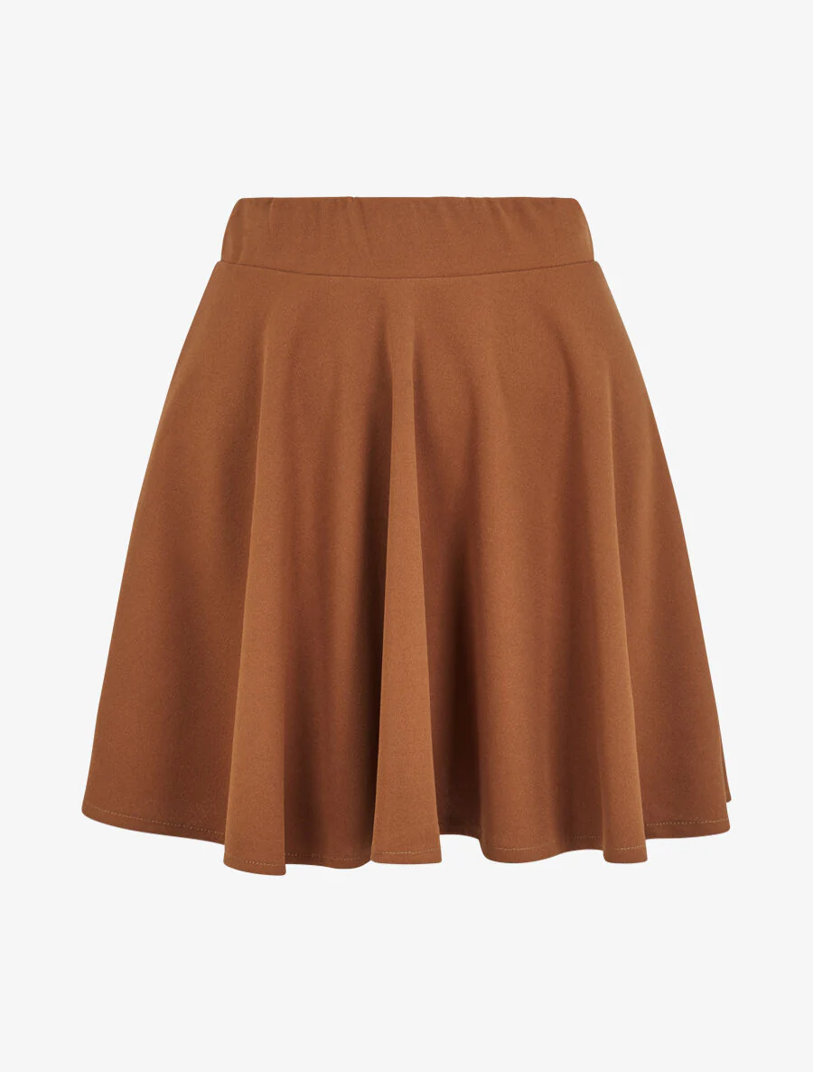 Hoge taille skaterrok - Camel