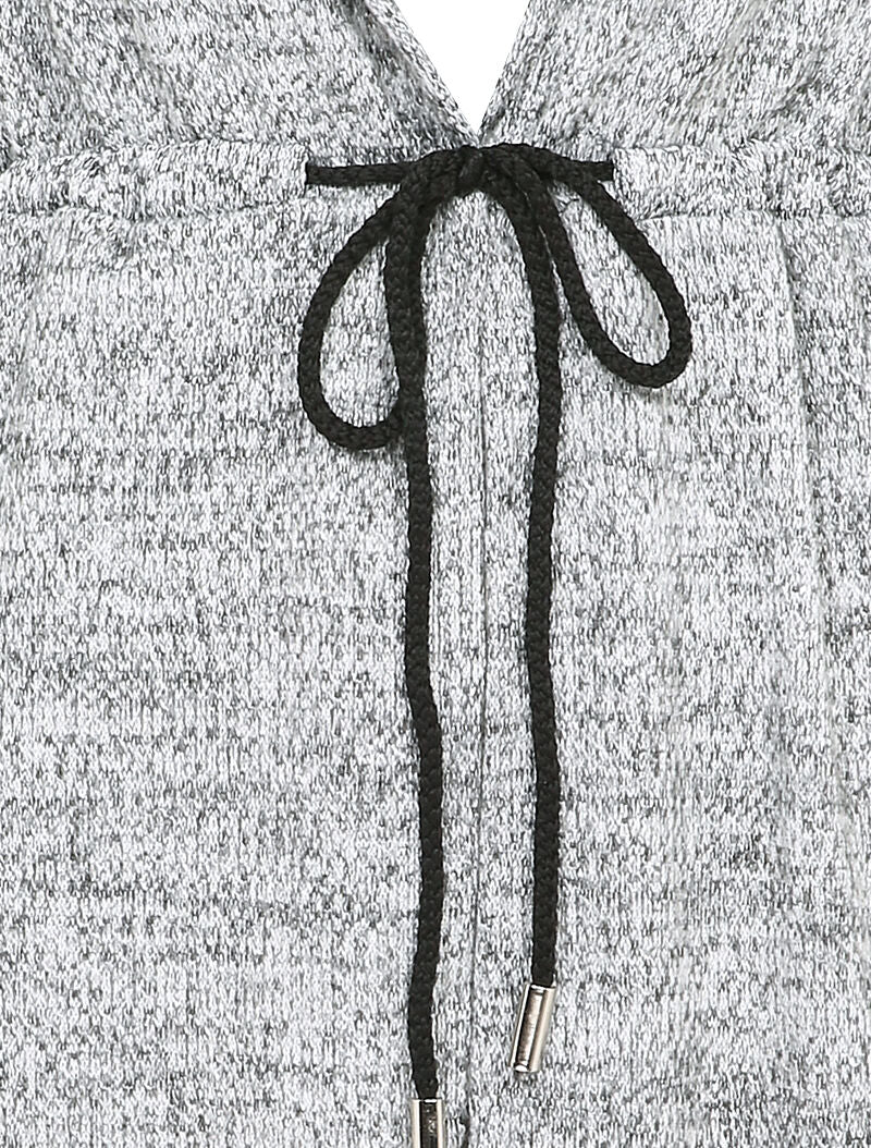 Hoodie met trekkoorden - GemĂȘleerd grijs - Image 3