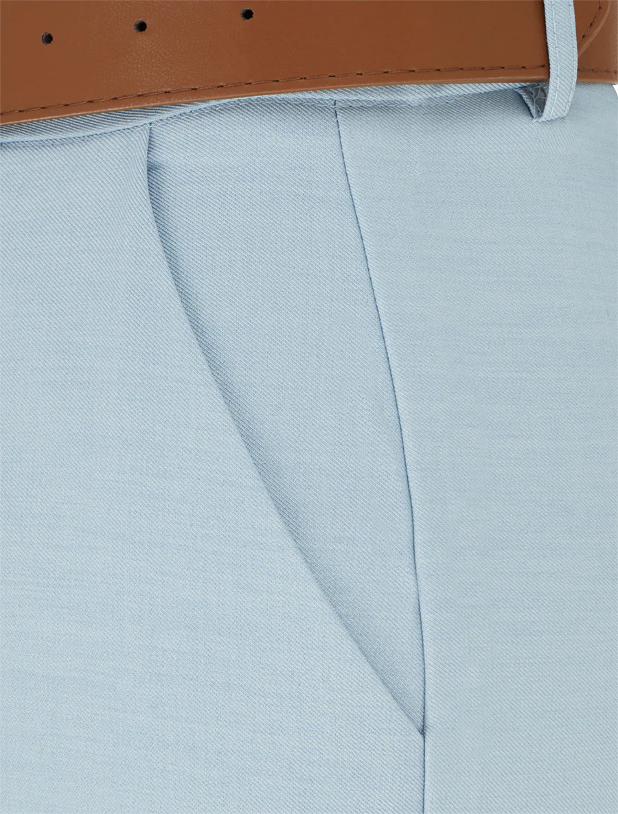 Hoog getailleerde broek met wijde snit - Lichtblauw - Image 3