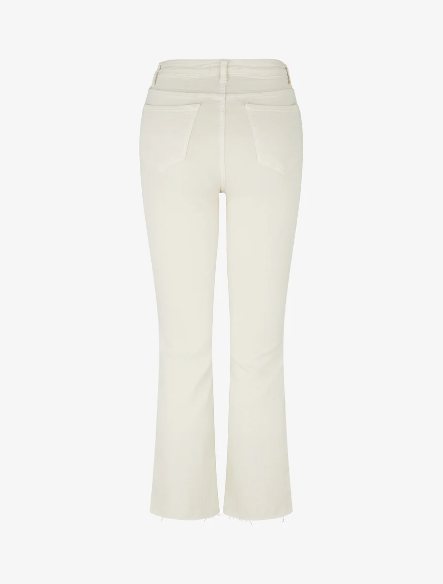 Hoog getailleerde jeans met onafgewerkte zoom. - Ecru - Image 2