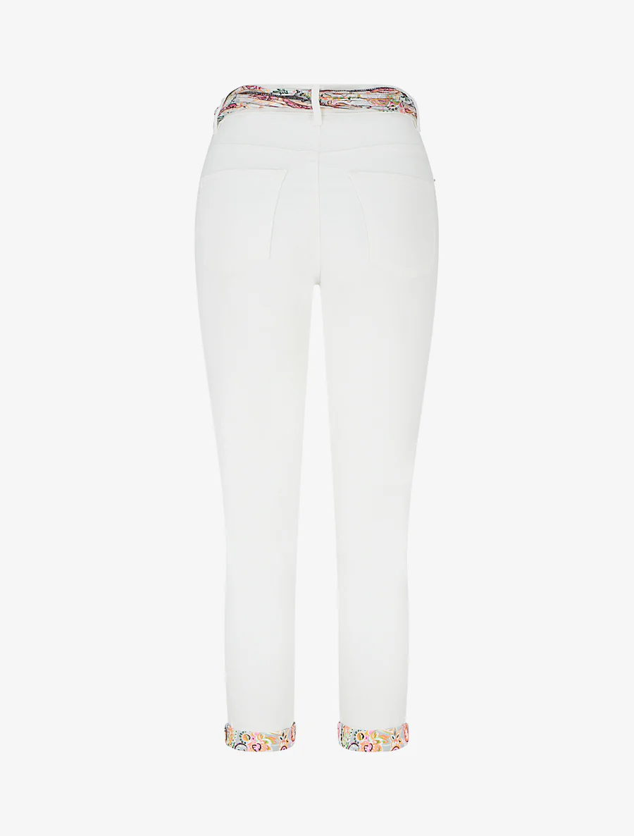Hoog getailleerde slim fit jeans met fantasiezakken - Wit - Image 2