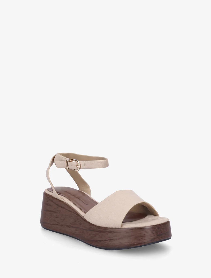 Houten effect sleehak sandalen - Mol - Image 2