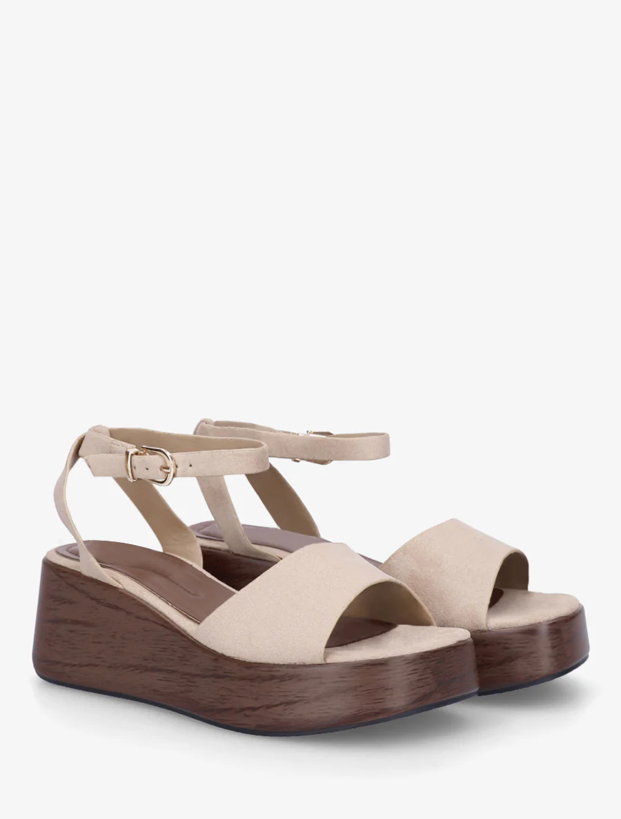Houten effect sleehak sandalen - Mol - Image 4