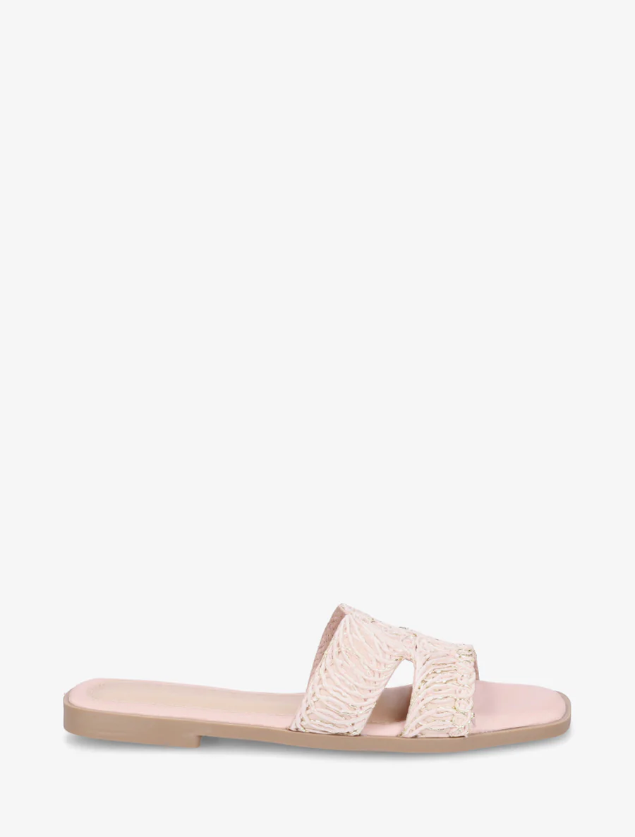 Imitatieleren sandalen met iriserend detail - Roos
