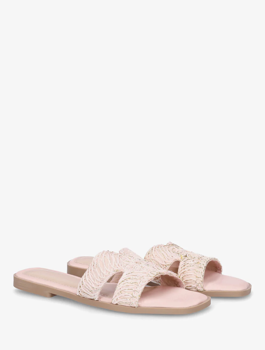 Imitatieleren sandalen met iriserend detail - Roos - Image 4