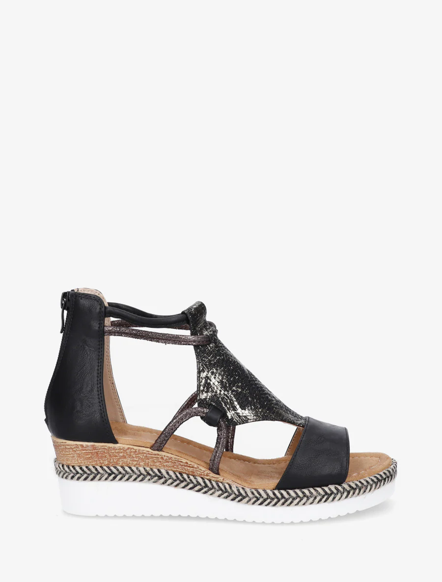 Iridescent sleehak sandalen - Zwart