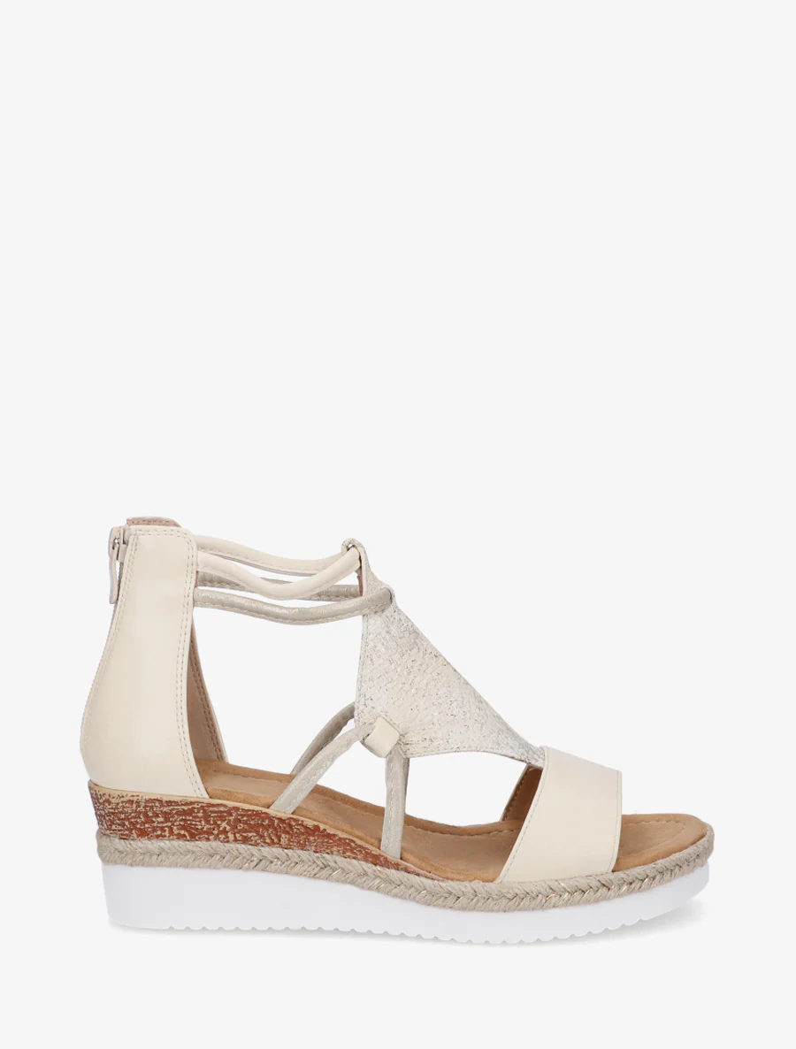 Iridescent sleehak sandalen - Beige