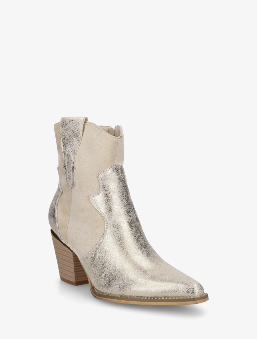 Iridescente laarzen in cowboy-stijl - Goud - Image 2