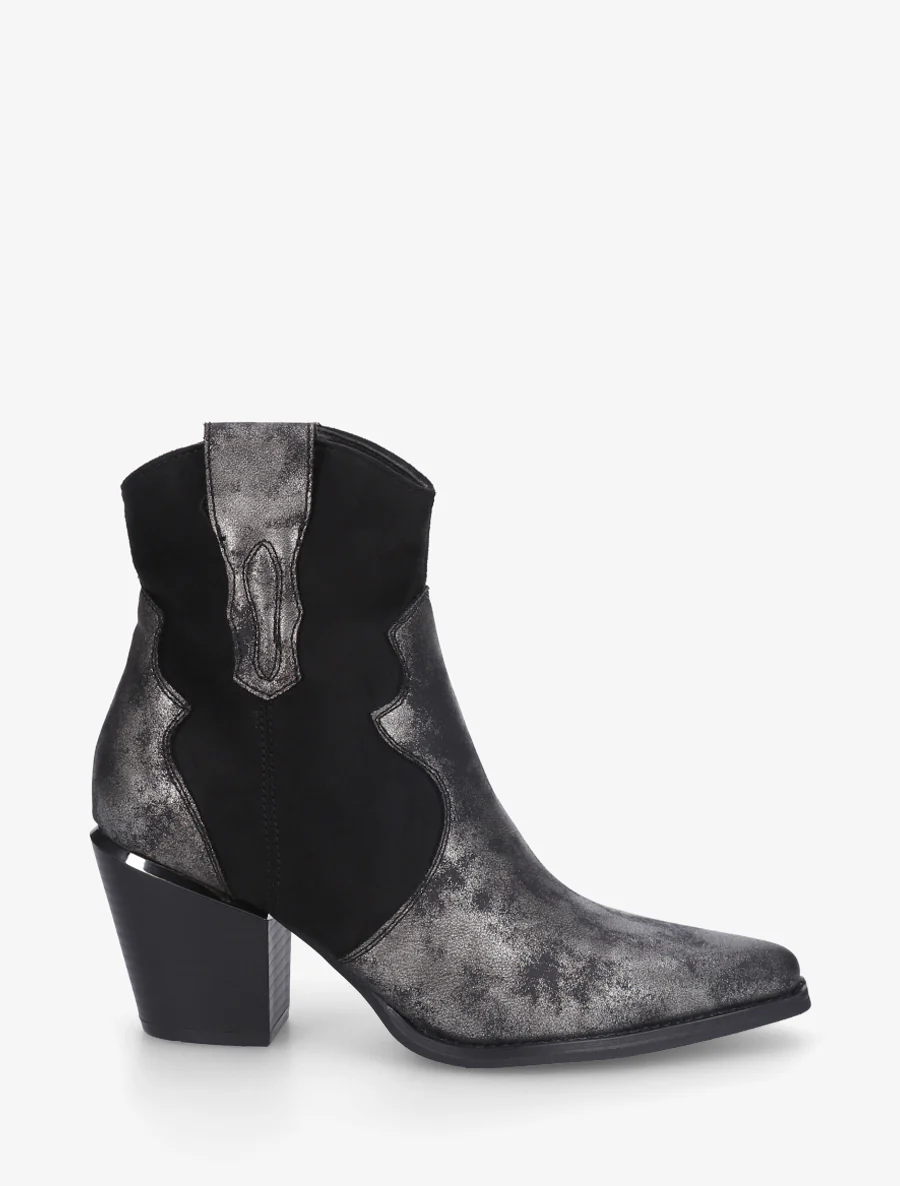 Iridescente laarzen in cowboy-stijl - Zwart