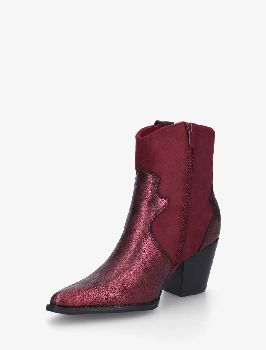 Iridescente laarzen in cowboy-stijl - Wijnrood - Image 3