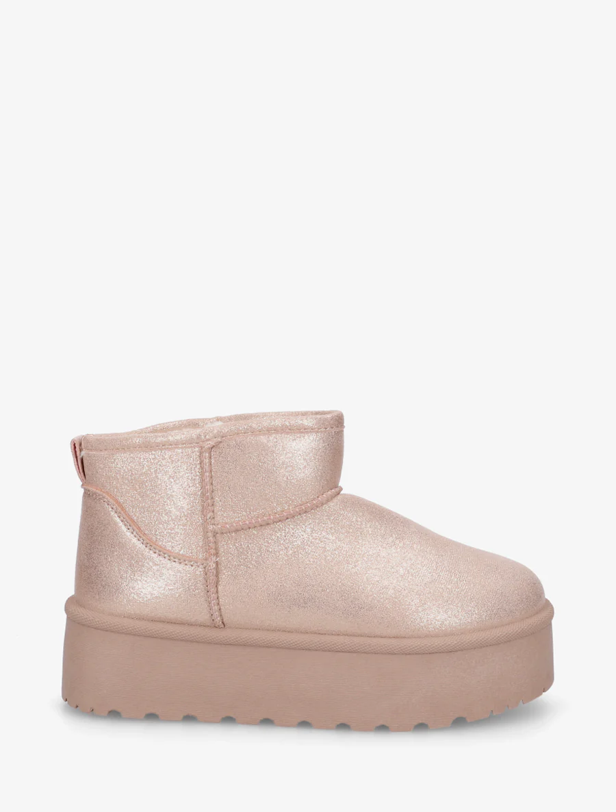 Iridescente laarzen met plateauzool - Roos