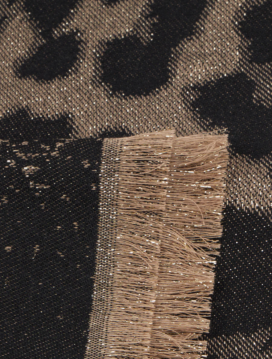 Iridescente leopardprint sjaal - Zwart - Image 3