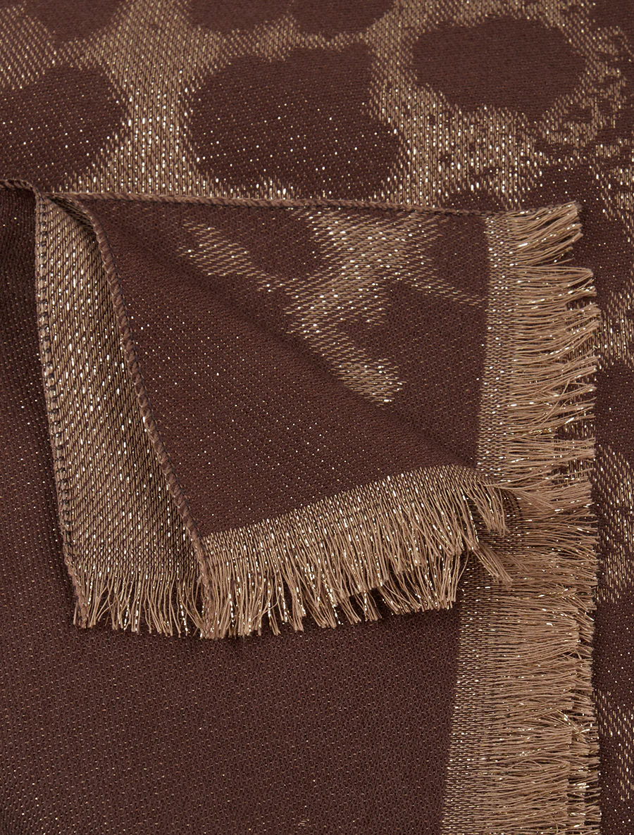 Iridescente leopardprint sjaal - Bruin - Image 3
