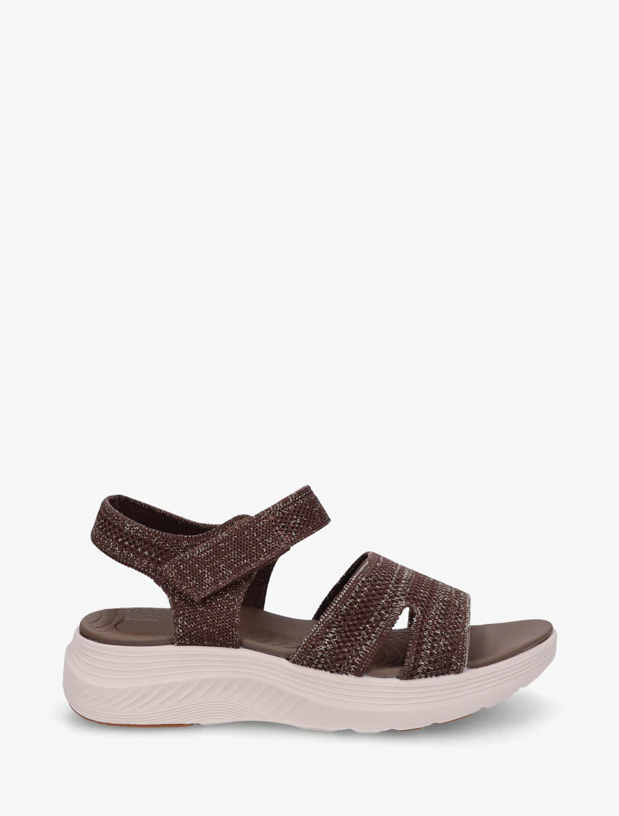 Iridescente sandalen met klittenband - Bruin