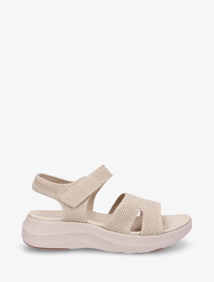Iridescente sandalen met klittenband - Beige