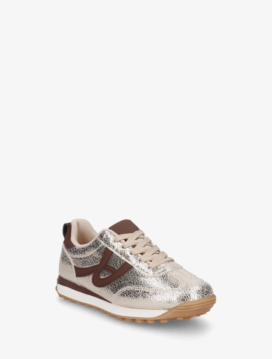 Iridescente sneakers met contrasterende details - Goud - Image 2
