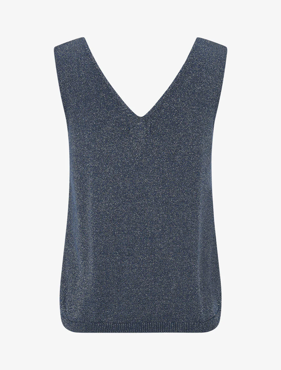 Iriserende mesh tanktop - Marineblauw - Image 2