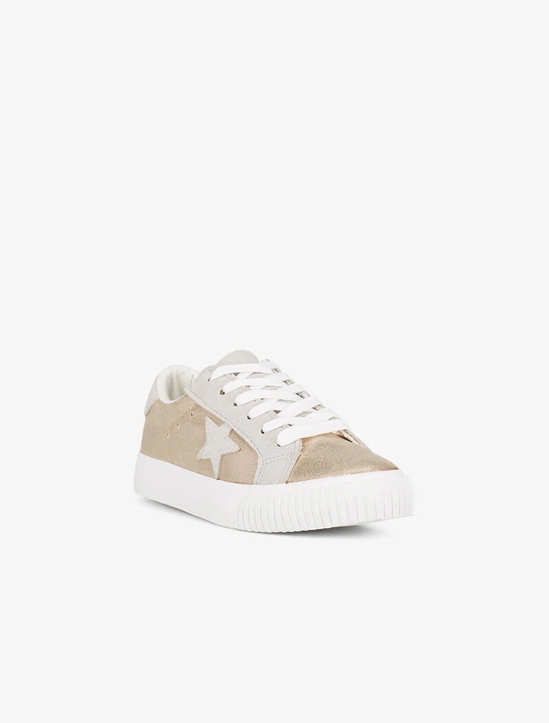 Iridescente sneakers met sterren in suèdine - goud - Image 2