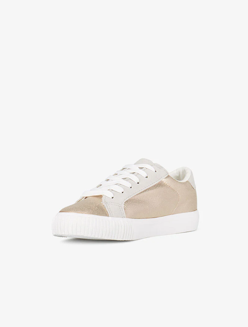 Iridescente sneakers met sterren in suèdine - goud - Image 3