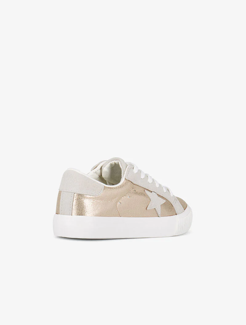 Iridescente sneakers met sterren in suèdine - goud - Image 4