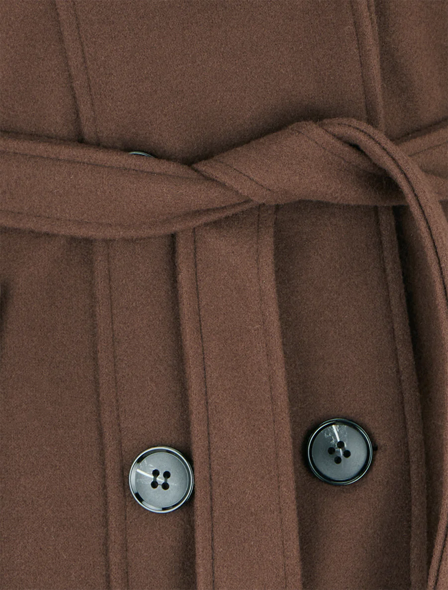Jas met afneembare synthetische bontkraag - Bruin - Image 3