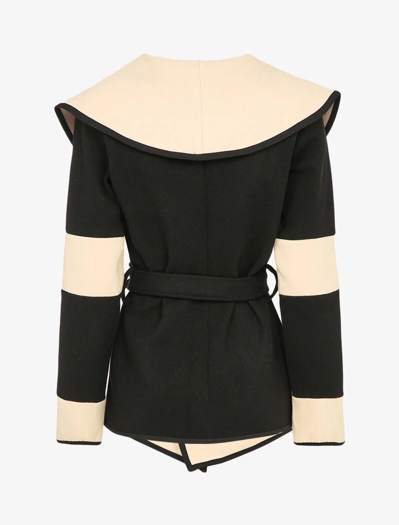 Jas met brede sjaalkraag - Beige - Image 2