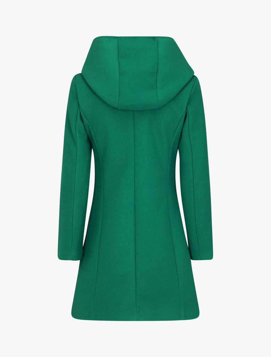 Jas met capuchon en ritssluiting - groen - Image 2