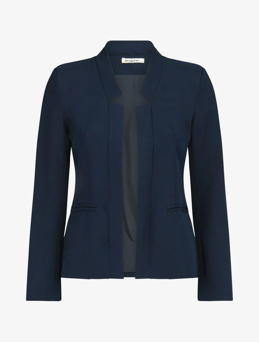 Jas met ingekeepte kraag - Marineblauw