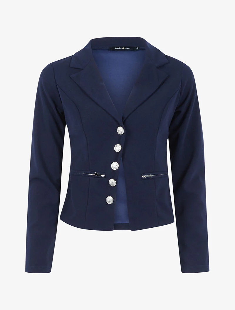 Jas met schuine sluiting - marineblauw