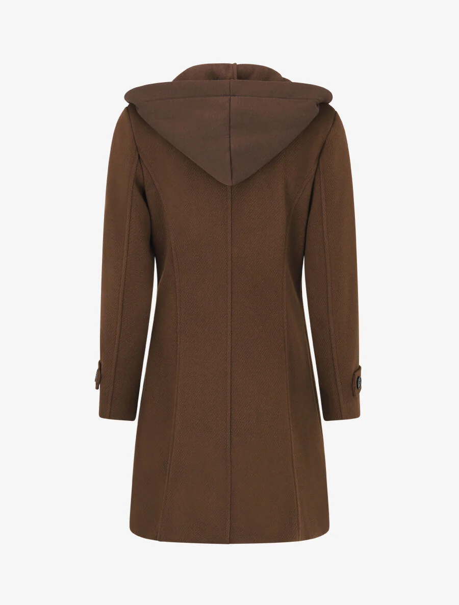 Jas met sweater-stijl inzetstuk - bruin - Image 2