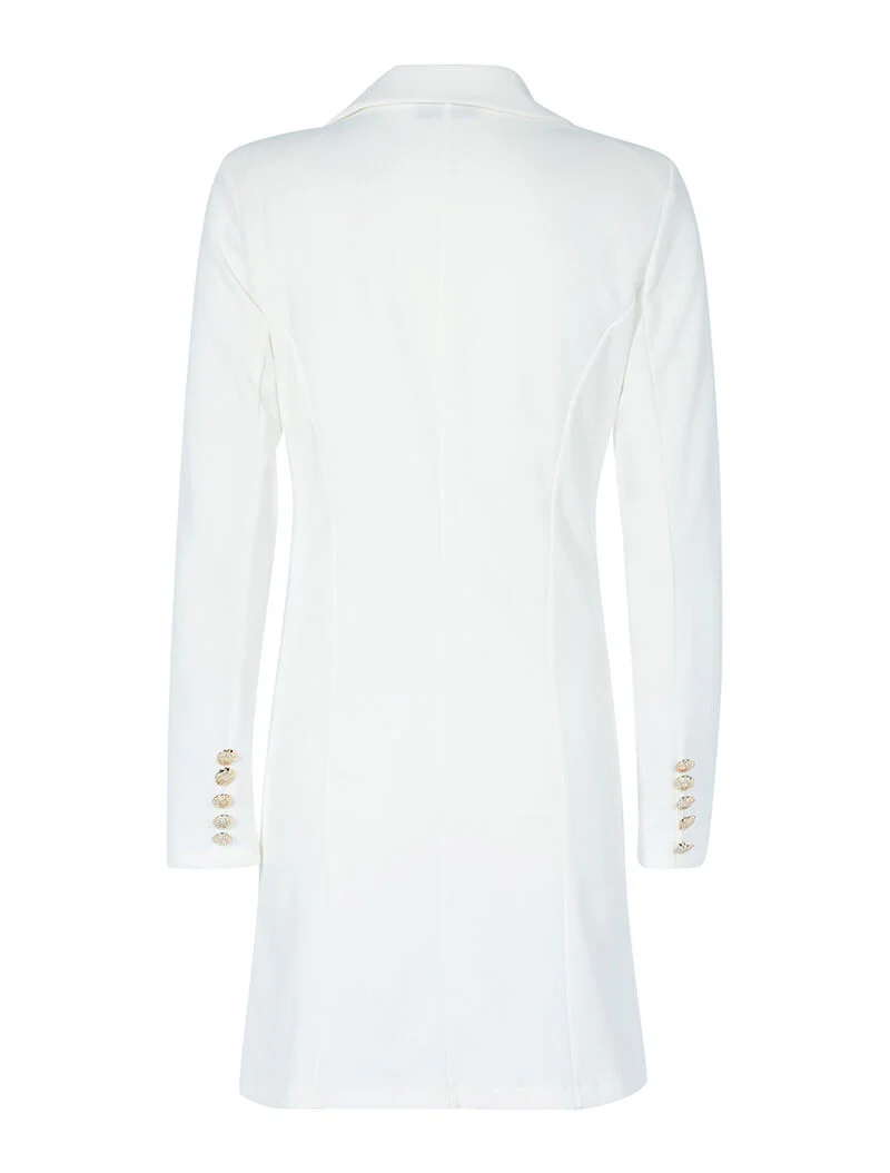 Jurk in blazerstijl - wit - Image 2