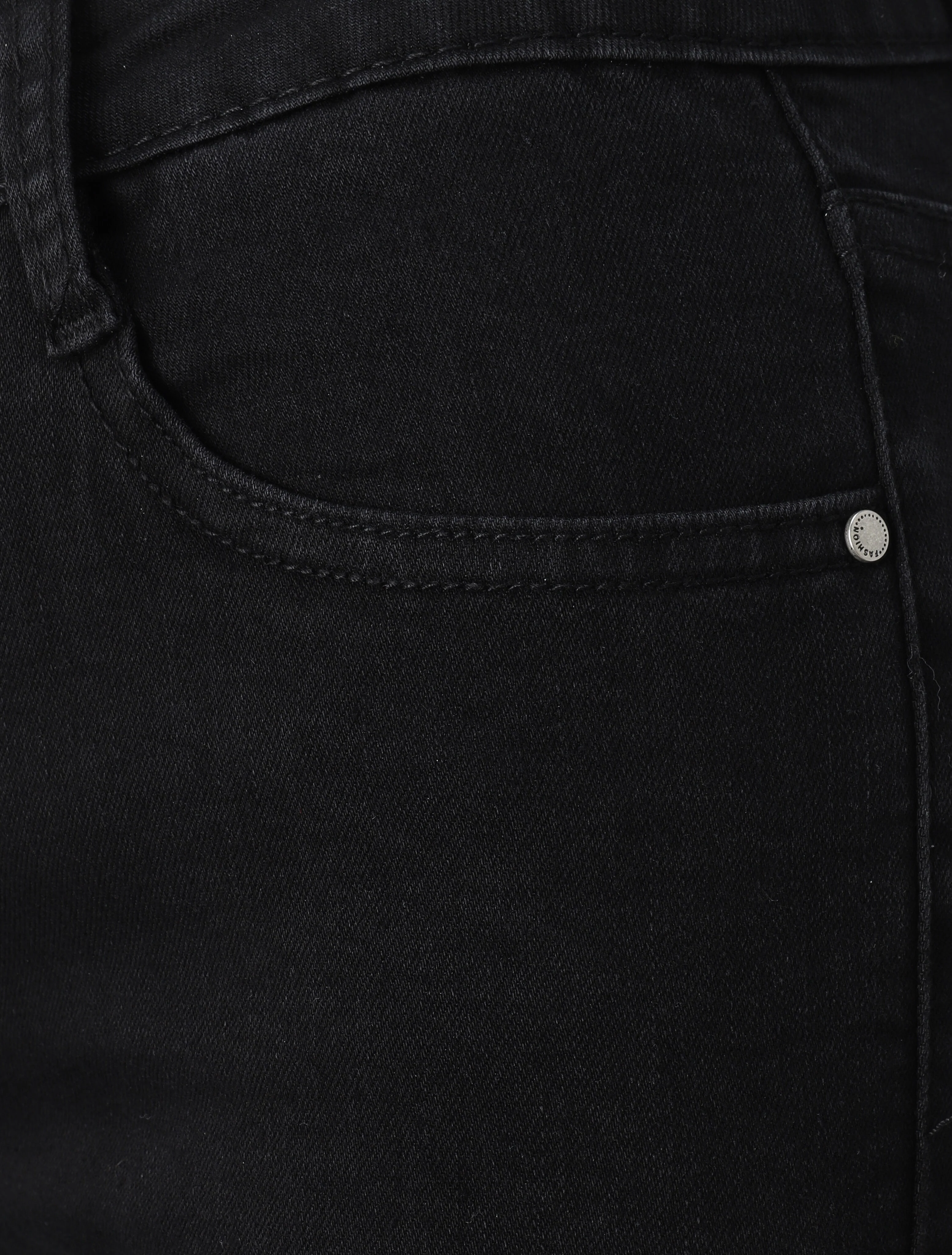 Jeans 7/8 in standaardmaat en onafgewerkte randen - Zwart - Image 3
