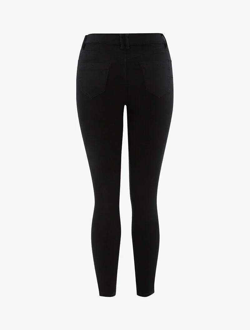 Basic push-up jeans met hoge taille - zwart - Image 2