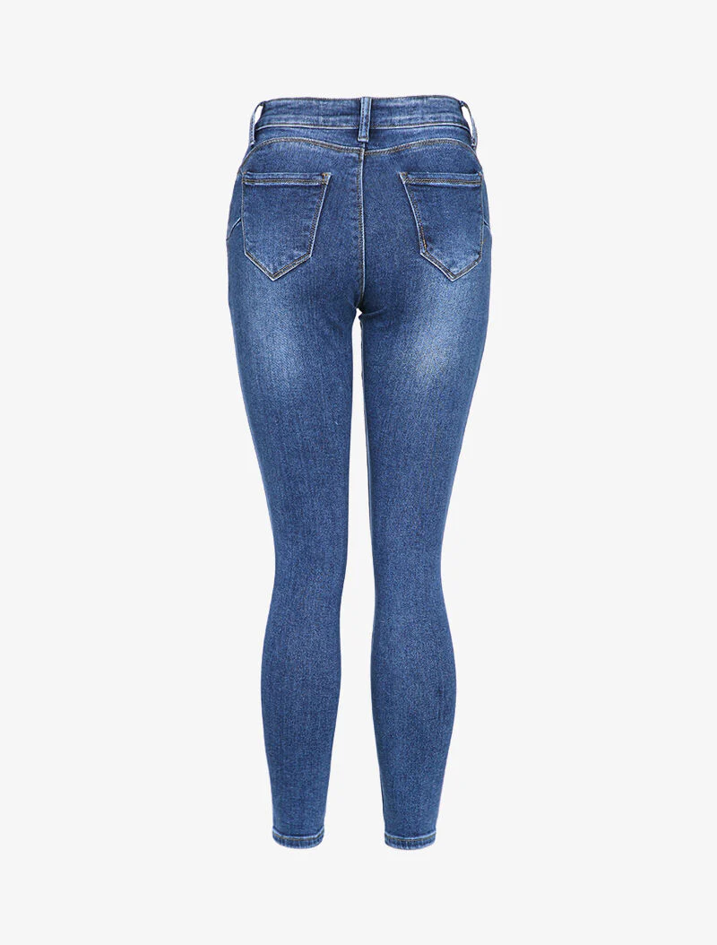 Skinny jeans met normale taille - Blauw denim - Image 2