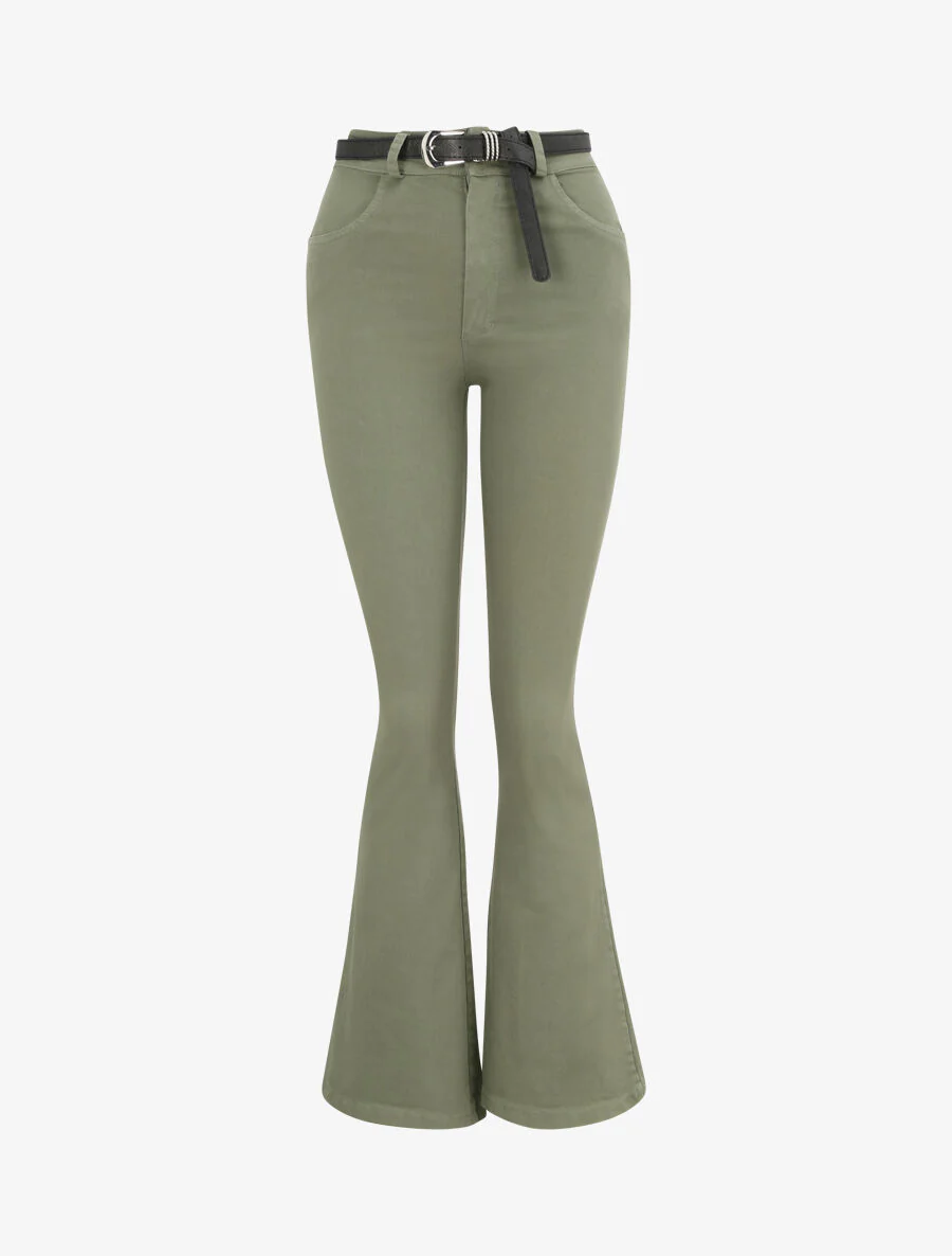 Jean eenkleurig - Khaki