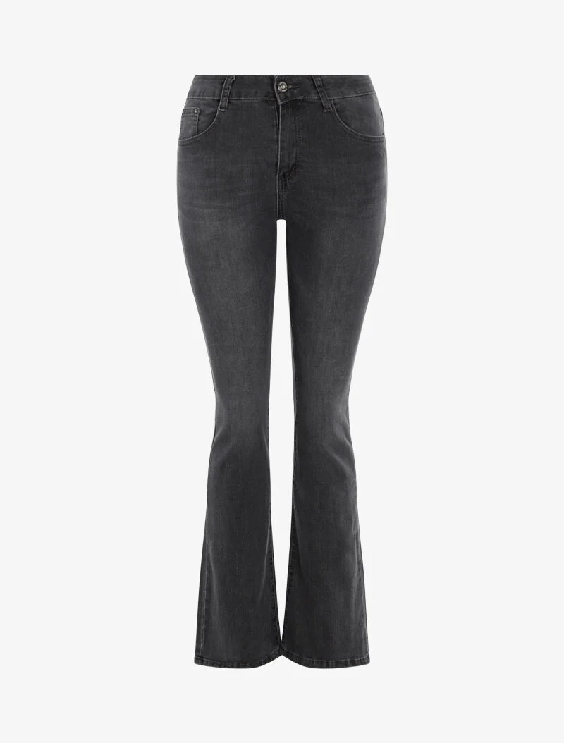 Casual flare jeans met hoge taille - antraciet