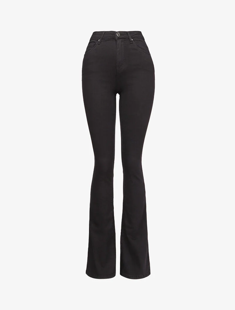 Jean flare extra lang met standaard taille - Zwart