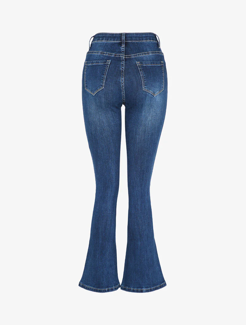 Jean flare lichtjes vervaagd - Blauw denim - Image 2