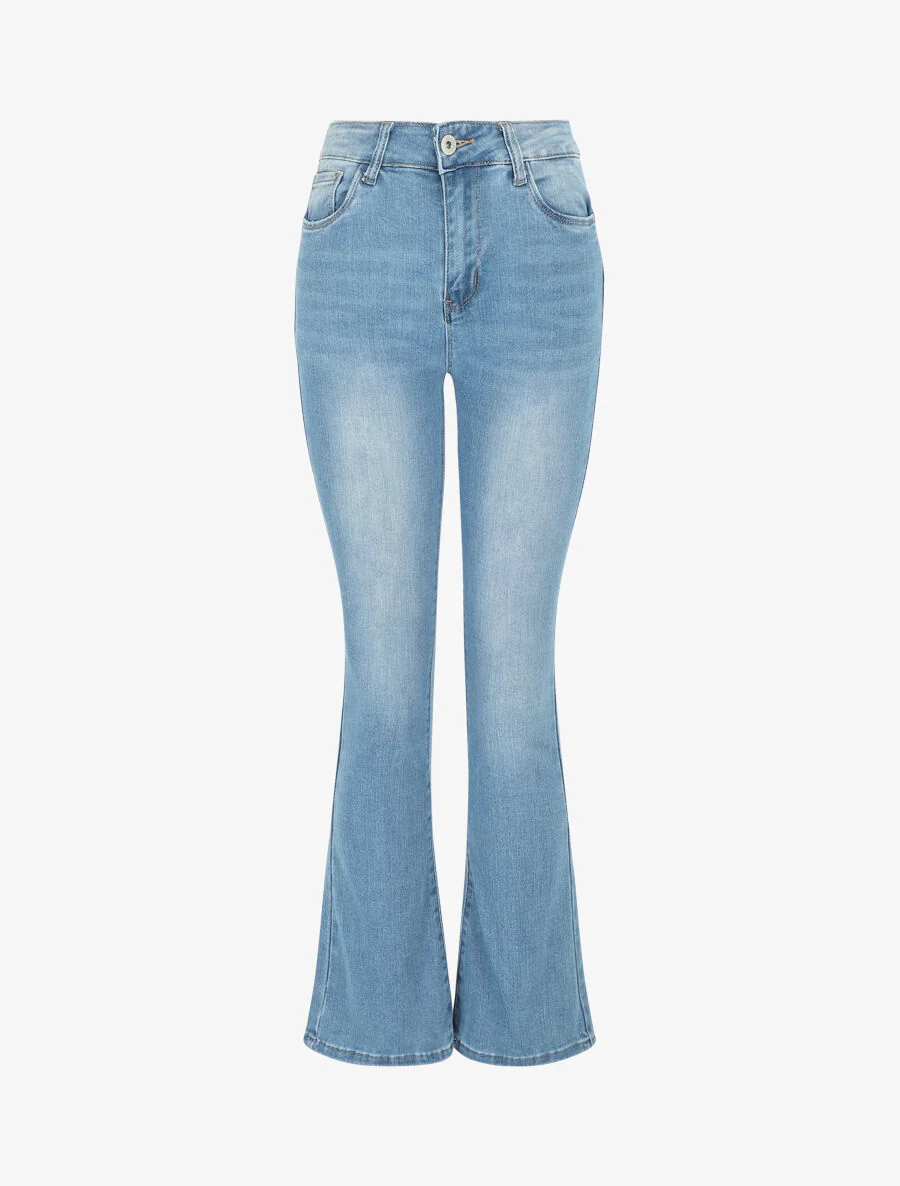 Jean flare push up standaard taille - blauw