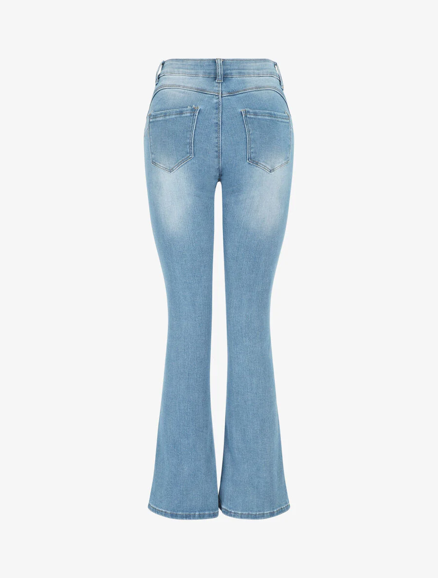 Jean flare push up standaard taille - blauw - Image 2