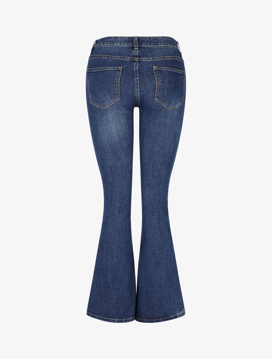 Jean flare stretch taille haute - Blauw denim - Image 2