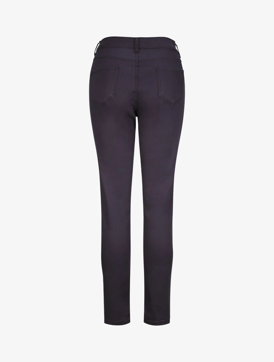Jean hoge taille slank eenkleurig met hoge taille - Donkerblauw - Image 2