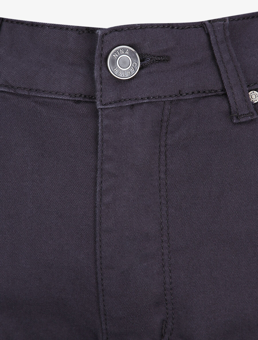 Jean hoge taille slank eenkleurig met hoge taille - Donkerblauw - Image 3